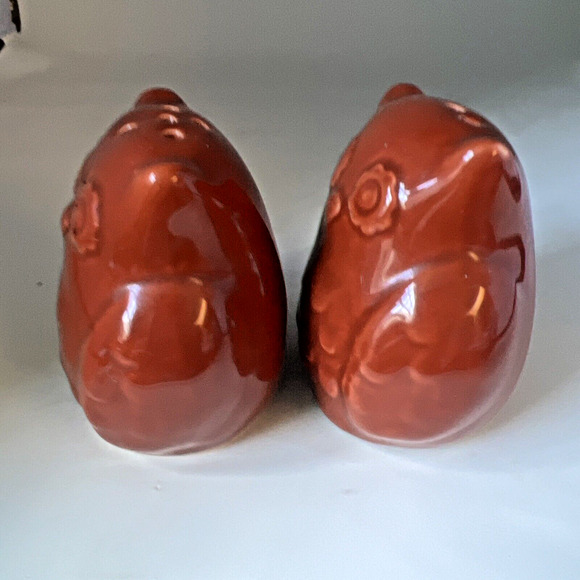 Owl Pair of Rust Brown Owl Salt & Pepper Shakers - Picture 3 of 8